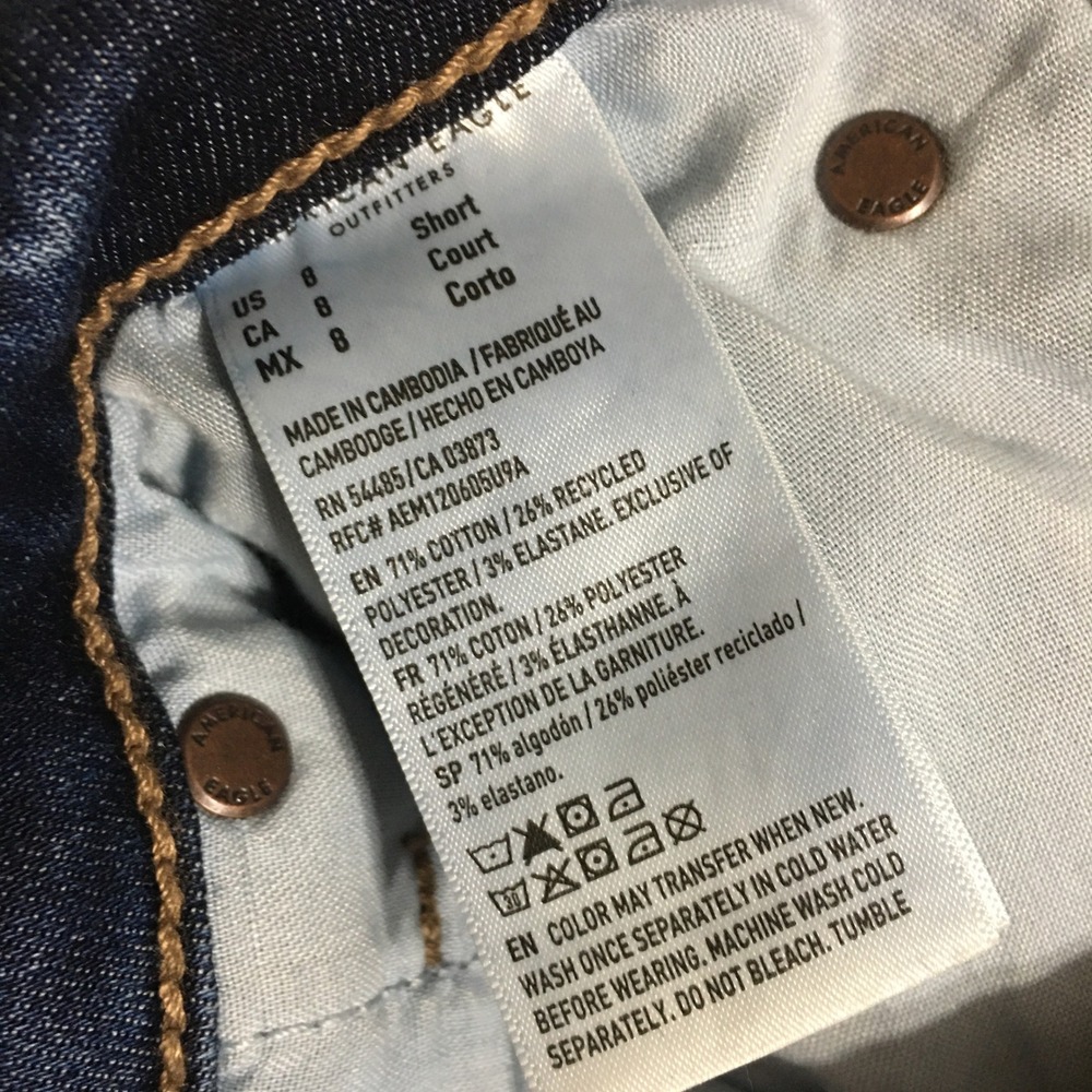 American Eagle Super High-Rise Flare Jeans 8 Short Dark Wash Next Level Stretch - Picture 5 of 11